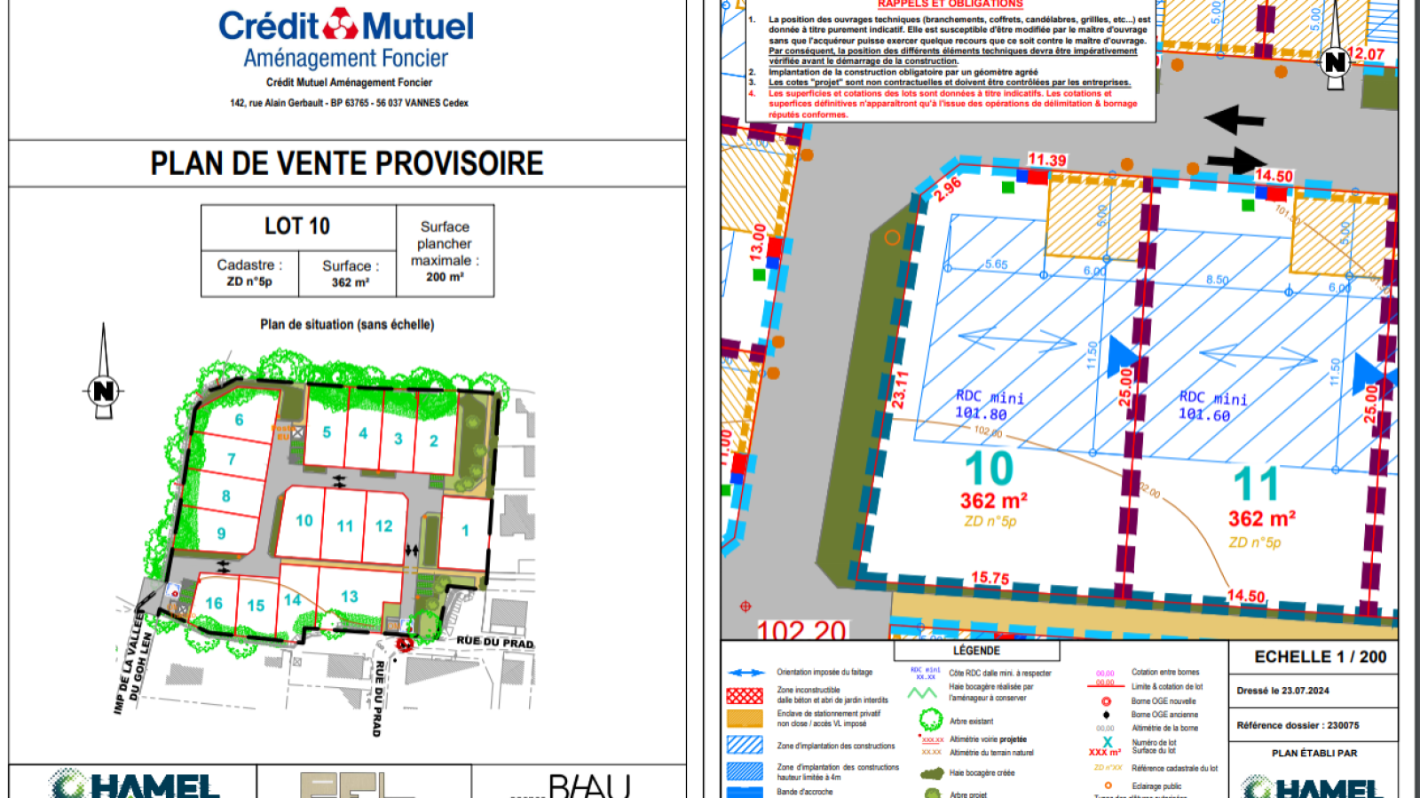 Terrain constructible de 362m2 à Monterblanc